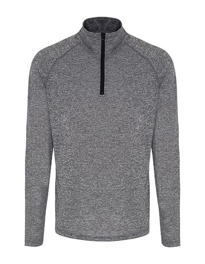 Men´s Long Sleeve Performance ¼ Zip — Black Melange