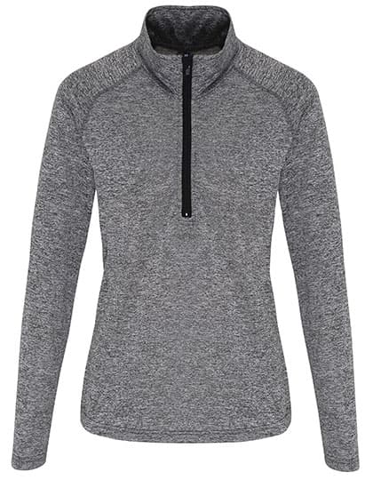 Women´s Long Sleeve Performance ¼ Zip — Black Melange