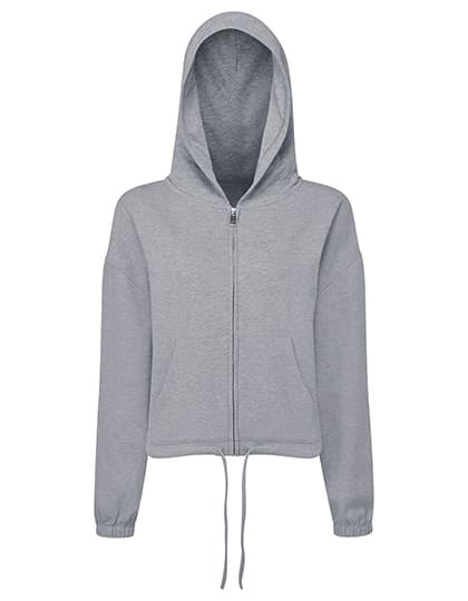 Women´s Recycled Drawstring Full-Zip Hoodie — Heather Grey