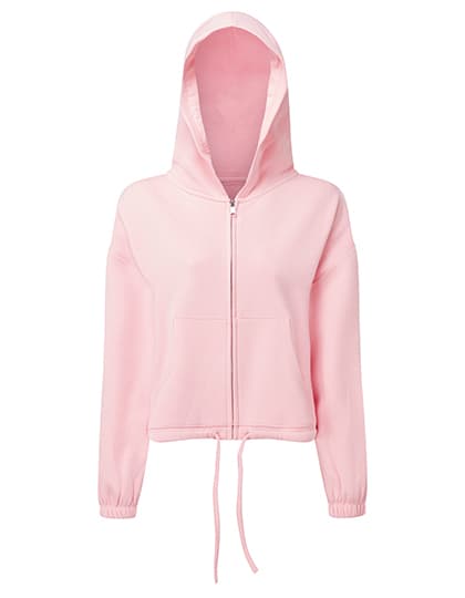 Women´s Recycled Drawstring Full-Zip Hoodie — Light Pink