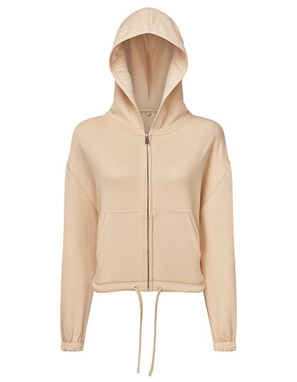 Women´s Recycled Drawstring Full-Zip Hoodie — Nude