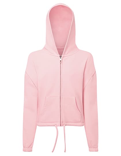 Kids Recycled Cropped Oversize Full-Zip Hoodie — Light Pink