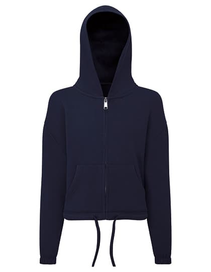 Kids Recycled Cropped Oversize Full-Zip Hoodie — Navy