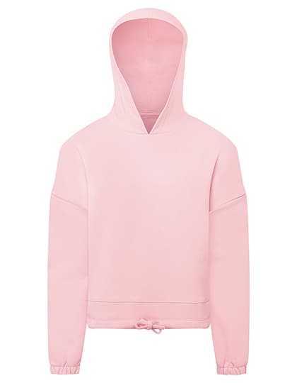 Kids Recycled Cropped Oversize Hoodie — Light Pink