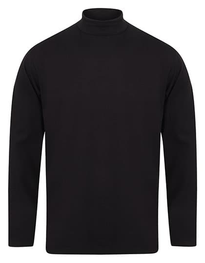 Roll-Neck Long-Sleeve Top — Navy