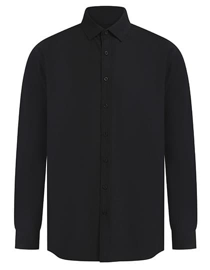 Men´s Long Sleeved ´Cotton Feel´ Coolplus® Shirt — Black