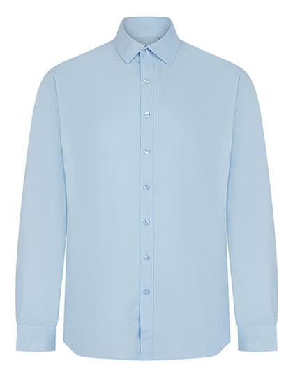 Men´s Long Sleeved ´Cotton Feel´ Coolplus® Shirt — Light Blue