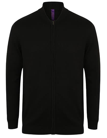 Unisex Zip Through Cardigan — Black