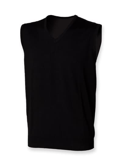Men´s Lightweight Sleeveless V-Neck Jumper — Black