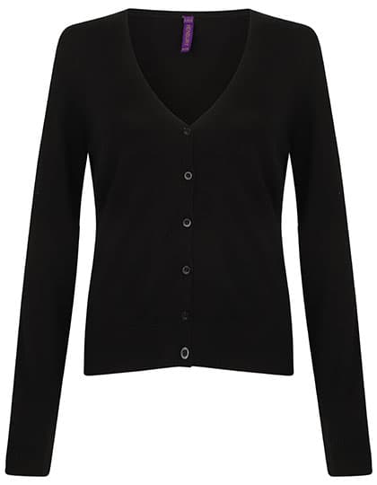 Ladies´ Lightweight V-Neck Short Cardigan — Black
