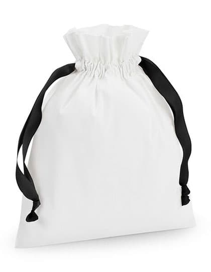 Cotton Gift Bag with Ribbon Drawstring — Soft White