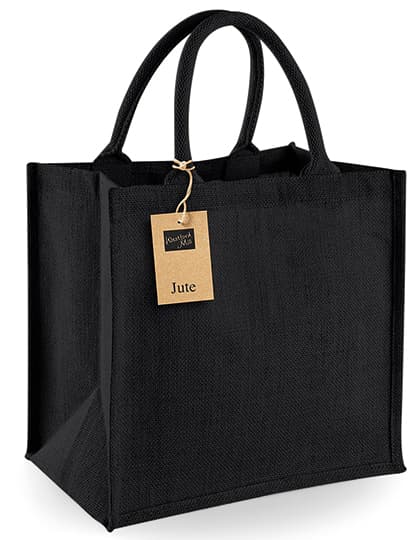 Jute Midi Shopper — Black