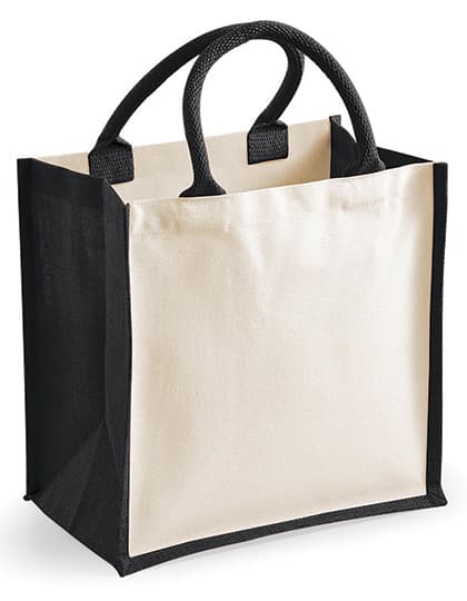 Printers Midi Jute Bag — Black