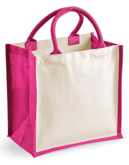 Printers Midi Jute Bag — Fuchsia