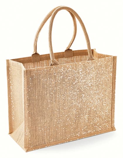 Shimmer Jute Shopper — Natural Gold
