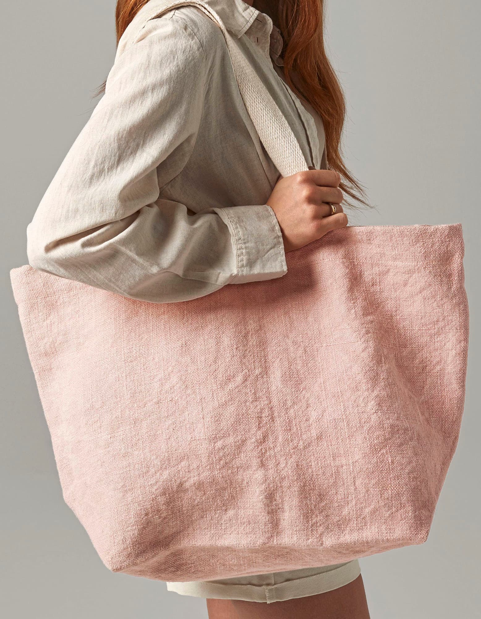 Soft Washed Jute Beach Bag