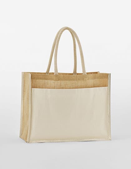 Cotton Pocket Natural Starched Jute Shopper — Natural