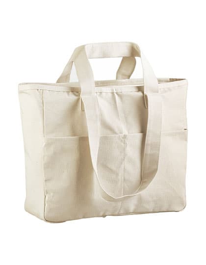Double Handle Cargo Pocket Bag — Natural