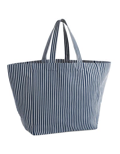 Oversized Beach Bag — Navy Stripe
