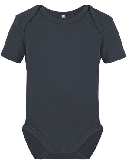 Organic Baby Bodysuit Short Sleeve Bailey 01 — Charcoal Grey
