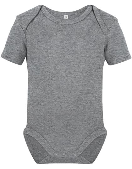Organic Baby Bodysuit Short Sleeve Bailey 01 — Heather Grey