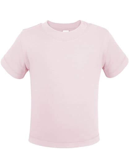 Organic Baby T-Shirt Short Sleeve Noah 01 — Powder Pink