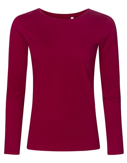 Women´s Roundneck T-Shirt Long Sleeve — Berry