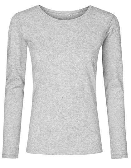 Women´s Roundneck T-Shirt Long Sleeve — Heather Grey