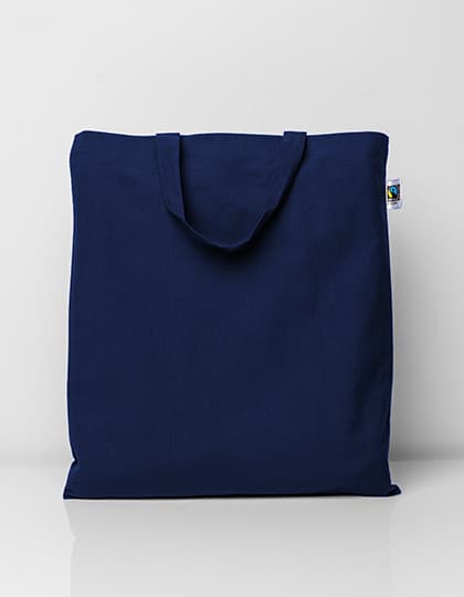 Fairtrade Cotton Bag Short Handles — Navy (ca. Pantone 532C)