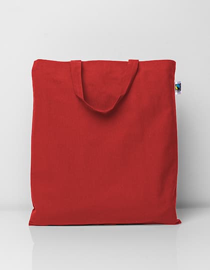 Fairtrade Cotton Bag Short Handles — Red (ca. Pantone 200C)