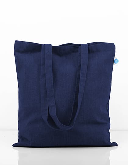 Recycled Cotton Bag Long Handles — Navy (ca. Pantone 532C)