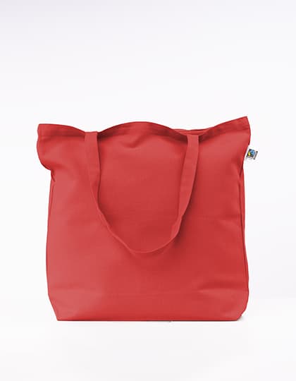 Fairtrade Cotton Canvas Bag — Red (ca. Pantone 200C)