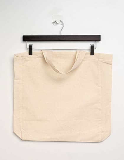 Cotton Bag Side Fold Short Handles — Natural