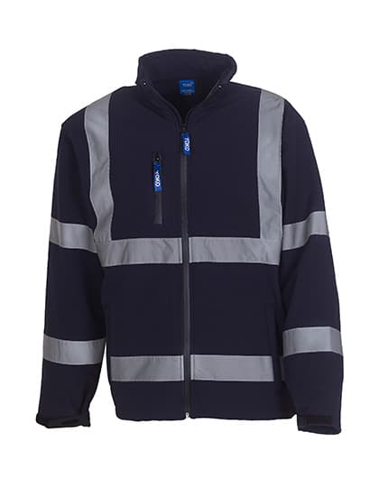 Hi-Vis 2 Bands & Braces Softshell Jacket — Navy
