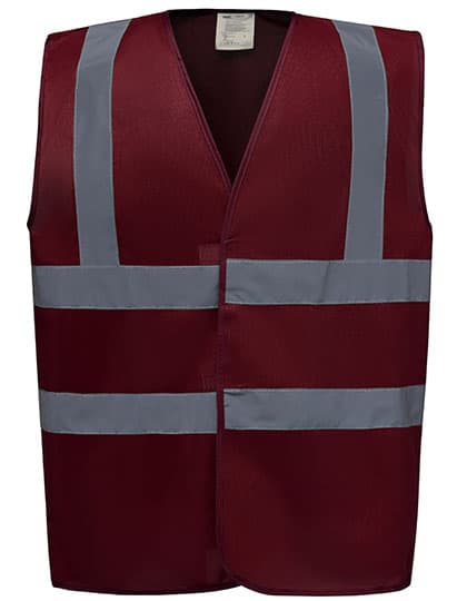 Hi-Vis 2 Bands & Braces Waistcoat — Maroon