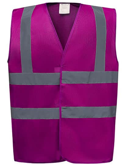 Hi-Vis 2 Bands & Braces Waistcoat — Raspberry
