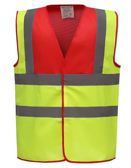 Hi-Vis 2 Bands & Braces Waistcoat — Red Yoke