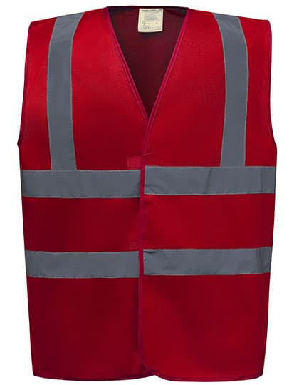 Hi-Vis 2 Bands & Braces Waistcoat — Red