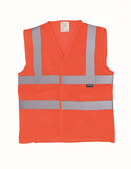 Hi-Vis Top Cool Recycled Open Mesh Waistcoat — Hi-Vis Orange