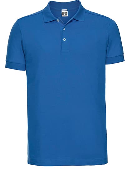 Men's Fitted Stretch Polo — Azure Blue