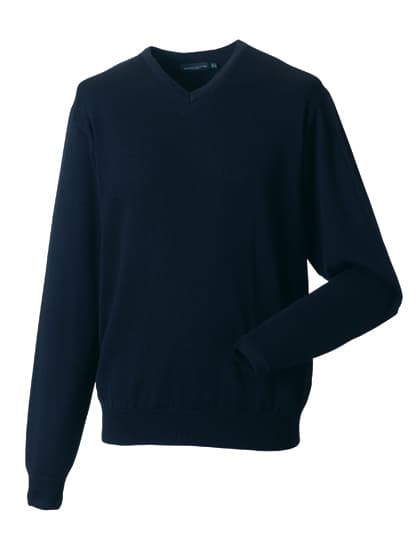 Men´s V-Neck Knitted Pullover — French Navy