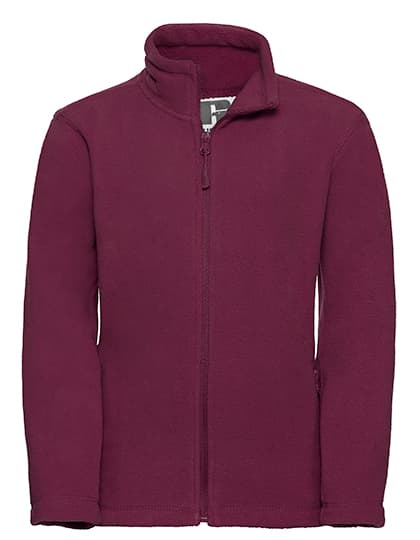Kids Full Zip Outdoor Fleece — Burgundy