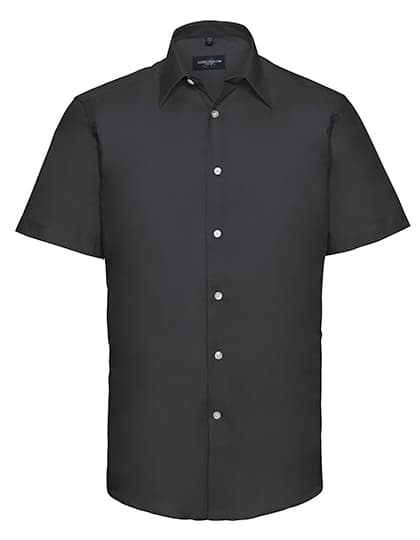 Men's Short Sleeve Tailored Oxford Shirt — Black