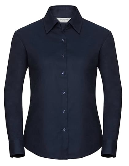 Ladies' Long Sleeve Tailored Oxford Shirt — Bright Navy