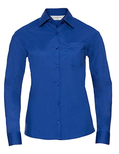Ladies' Long Sleeve Classic Polycotton Poplin Shirt — Bright Royal