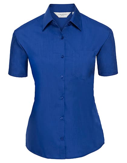 Ladies' Short Sleeve Classic Polycotton Poplin Shirt — Bright Royal