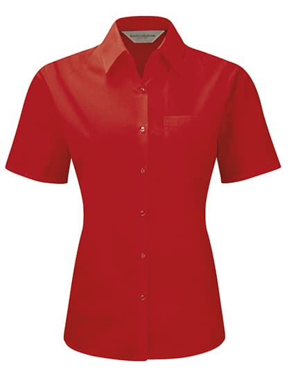 Ladies' Short Sleeve Classic Polycotton Poplin Shirt — Classic Red