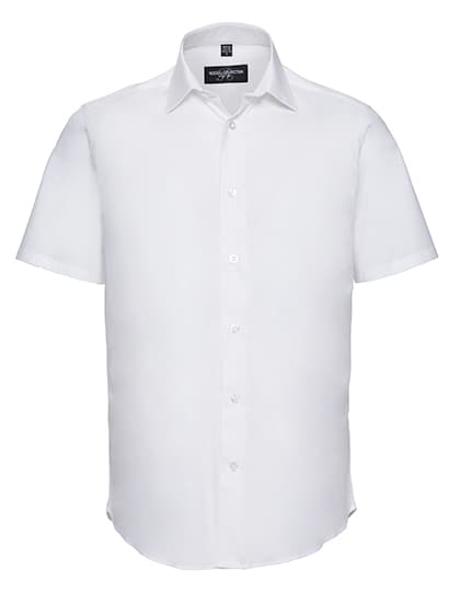 Men's Short Sleeve Fitted Stretch Shirt — White
