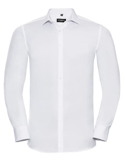 Men's Long Sleeve Fitted Ultimate Stretch Shirt — White