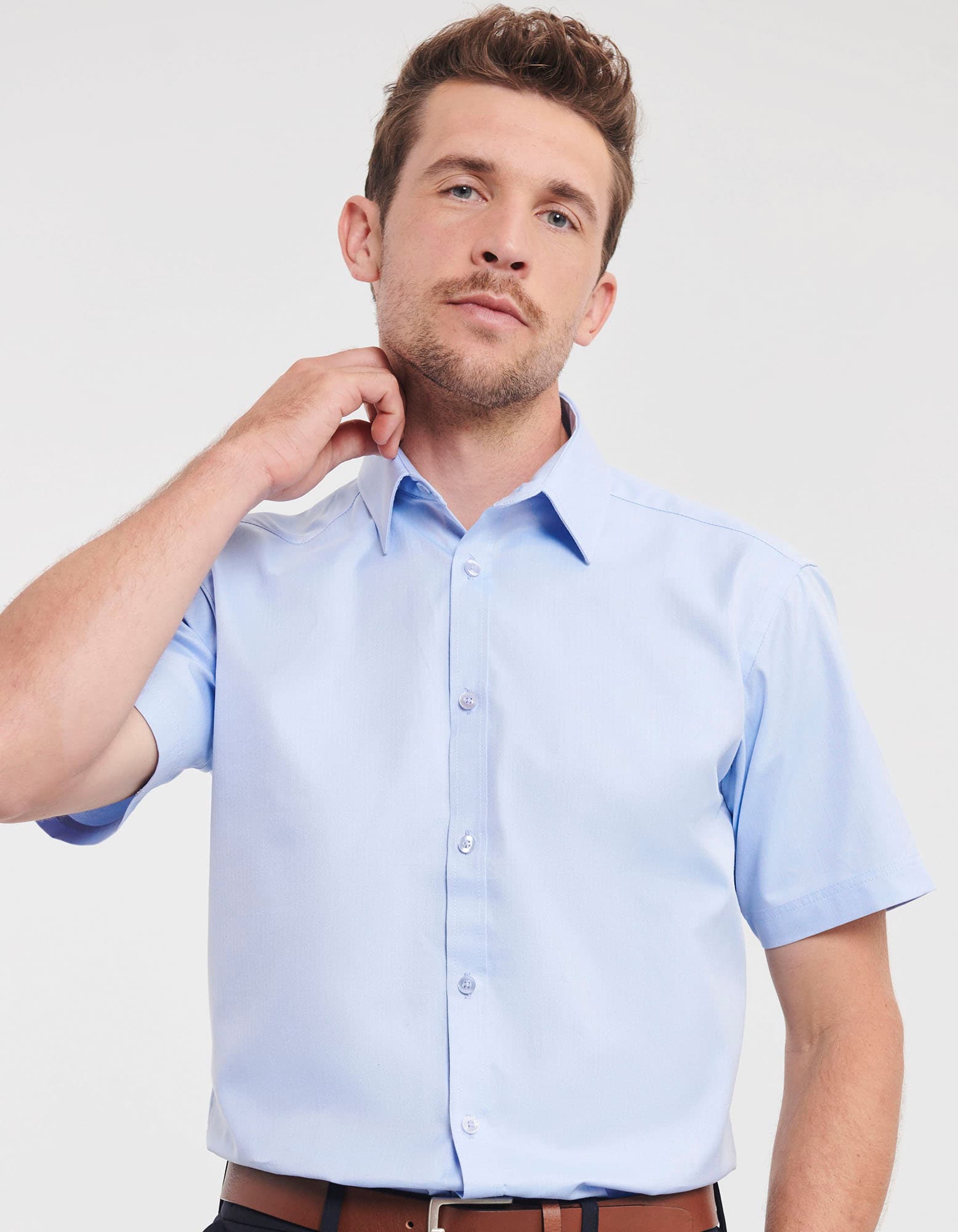 Men´s Short Sleeve Tailored Herringbone Shirt